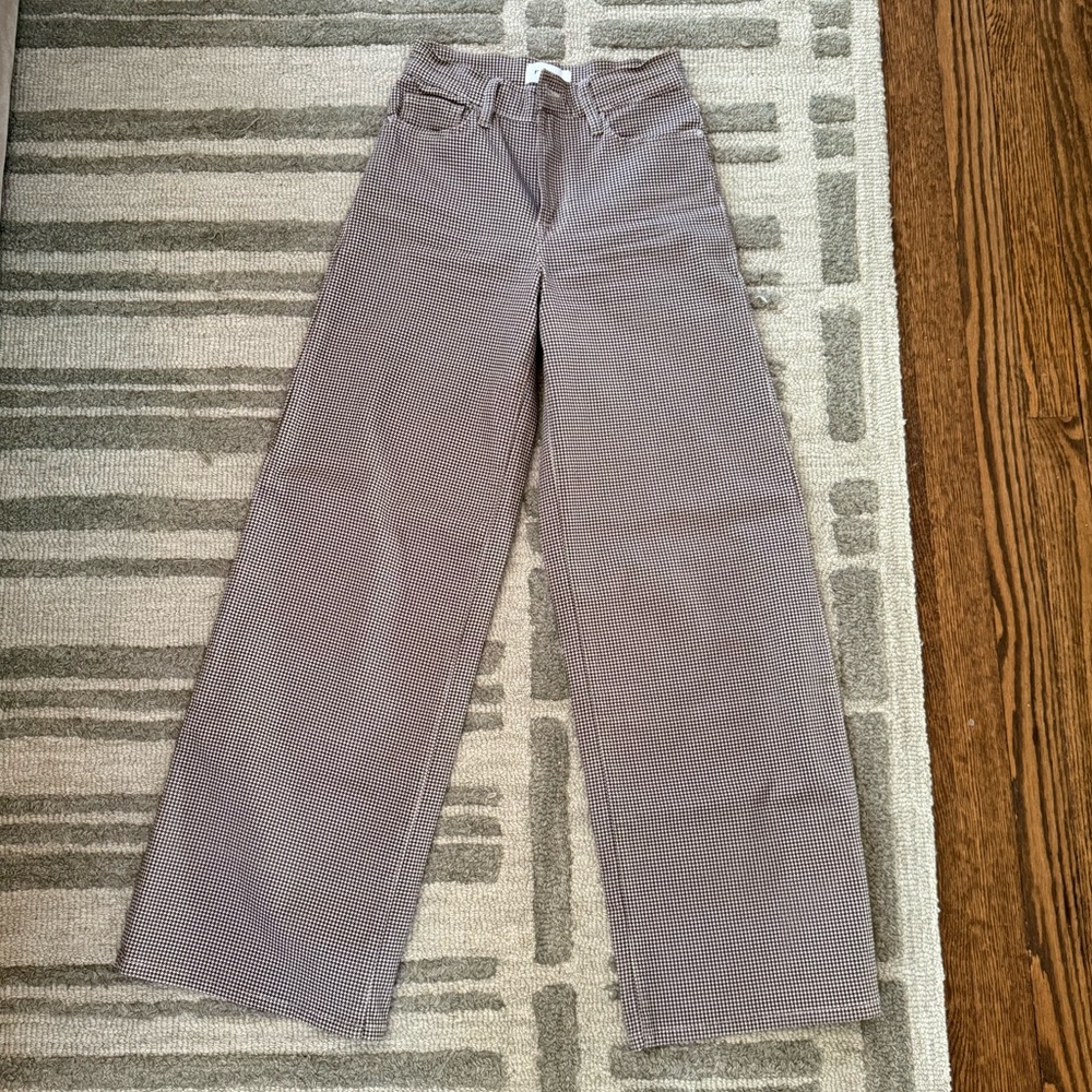 Frame Denim Houndstooth Le Slim Palazzo 25